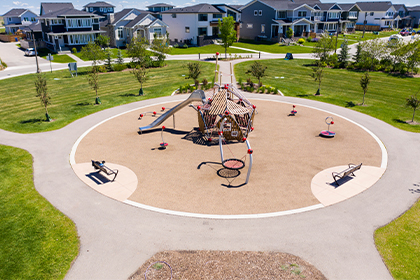 Ariel shot of a Harmony playground