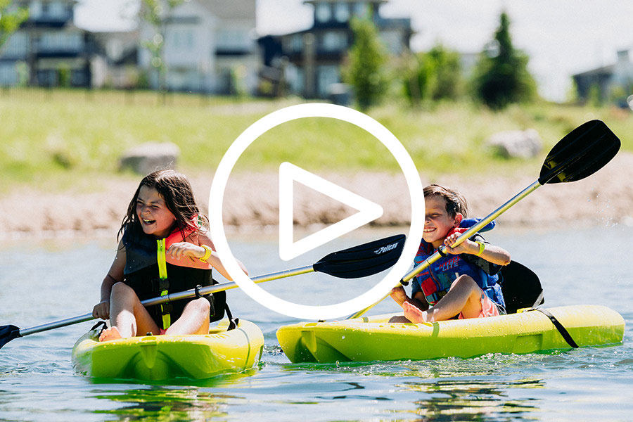 Children in Kayaks on Harmony Lake